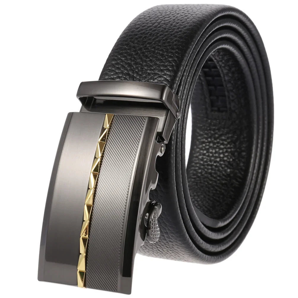 HKM-719251 Men's Cowhide Leather Belt - Model LY36-000011-5, Classic Style for Everyday Wear