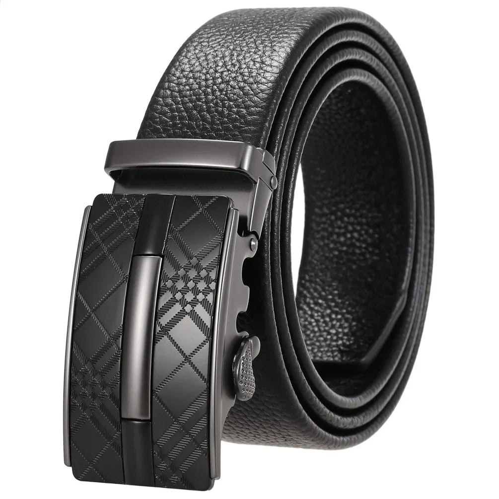HKM-719251 Men's Cowhide Leather Belt - Model LY36-000011-5, Classic Style for Everyday Wear