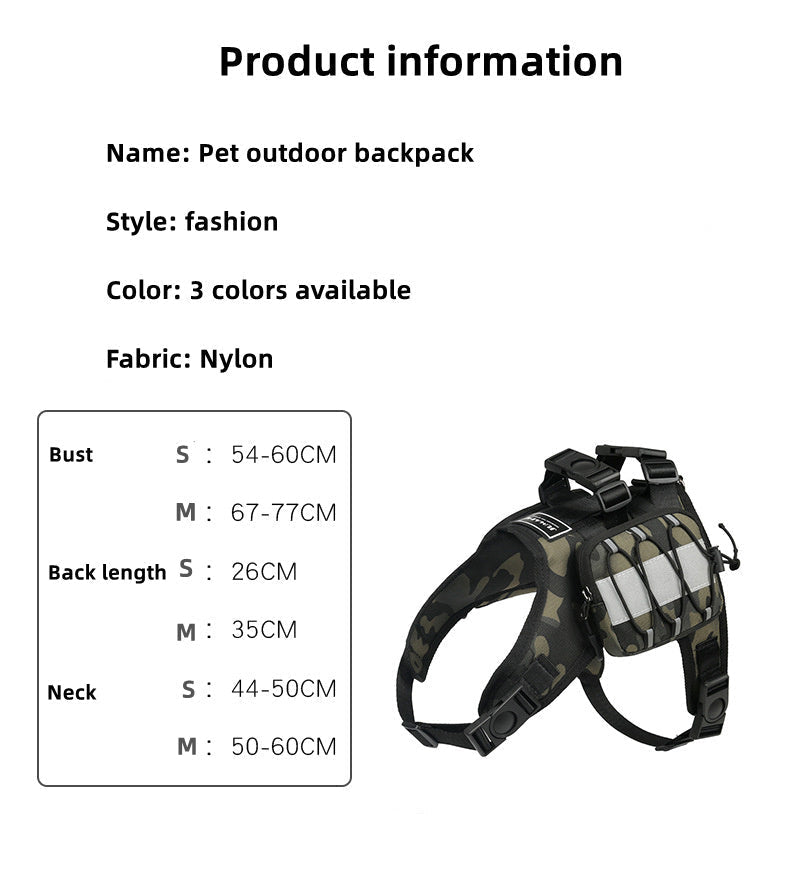 HKM-910739 Pet Dog Camouflage Self-Backpack for Small and Large Dogs in Various Colors