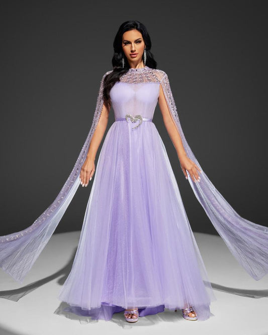 HKM-741651 Elegant Purple Women's Dress - Model EZ25027