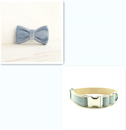 HKM-651411 Blue Polyester Cowboy Dog Collar for Stylish Pet Fashion