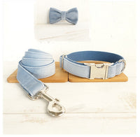 HKM-651411 Blue Polyester Cowboy Dog Collar for Stylish Pet Fashion