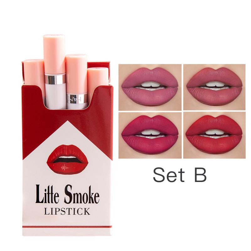 HKM-250963 Matte Mist Lipstick Set - Semi Suede, Long-Lasting Color, Lightweight & Portable (4 Colors)