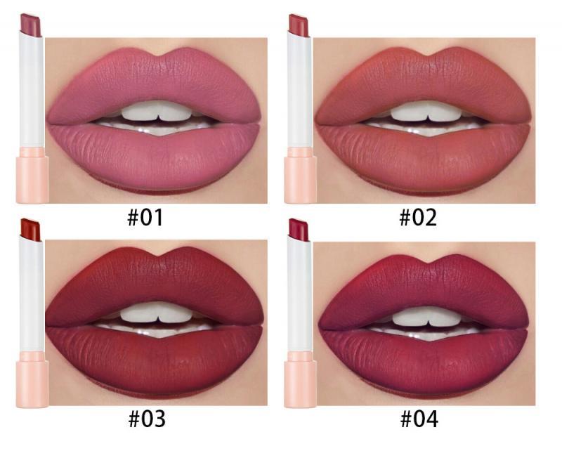 HKM-250963 Matte Mist Lipstick Set - Semi Suede, Long-Lasting Color, Lightweight & Portable (4 Colors)