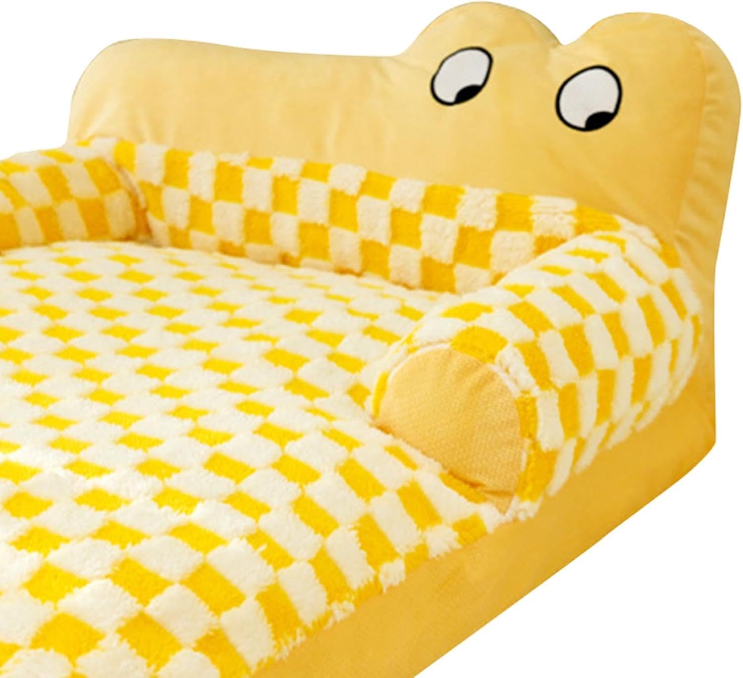 HKM-339667 Plush Washable Dog and Cat Sofa Bed with Antislip Base - Cozy Nest for Small Breeds, Available in Multiple Sizes