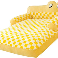 HKM-339667 Plush Washable Dog and Cat Sofa Bed with Antislip Base - Cozy Nest for Small Breeds, Available in Multiple Sizes
