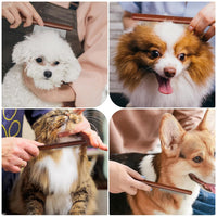 HKM-891795 Pet Grooming Comb with Wooden Handle for Long and Short Haired Dogs, Cats, and Other Pets