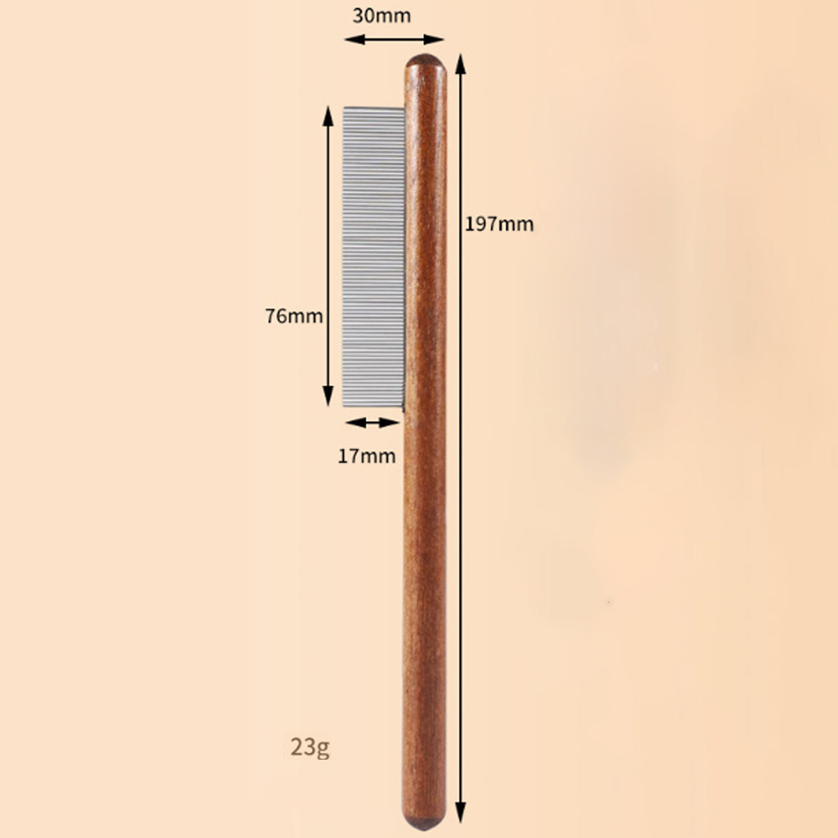 HKM-891795 Pet Grooming Comb with Wooden Handle for Long and Short Haired Dogs, Cats, and Other Pets