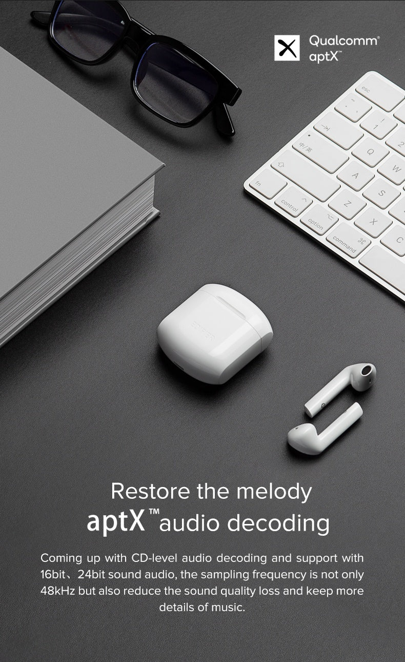 KTX-900371 Apple-Compatible LolliPods Stereo Headset with Qualcomm Chipset, Bluetooth V5.0, IPX4 Waterproof, 6+18 Hours Battery Life