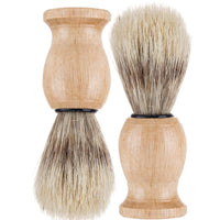HKM-184275 Men's Pig Bristle Sideburn Shave Brush with Wooden Handle