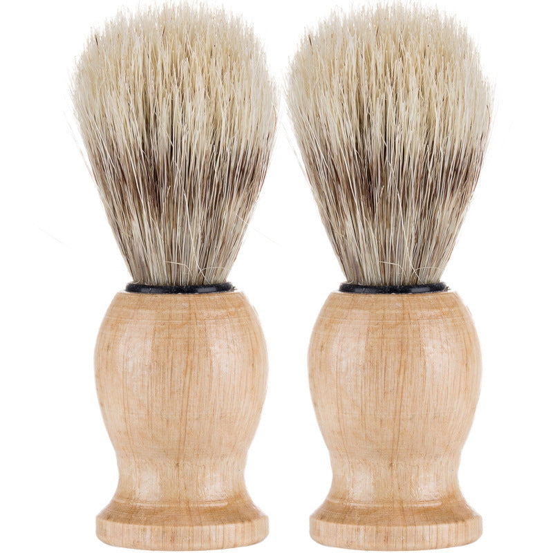 HKM-184275 Men's Pig Bristle Sideburn Shave Brush with Wooden Handle