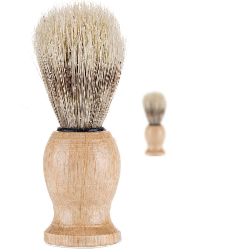 HKM-184275 Men's Pig Bristle Sideburn Shave Brush with Wooden Handle