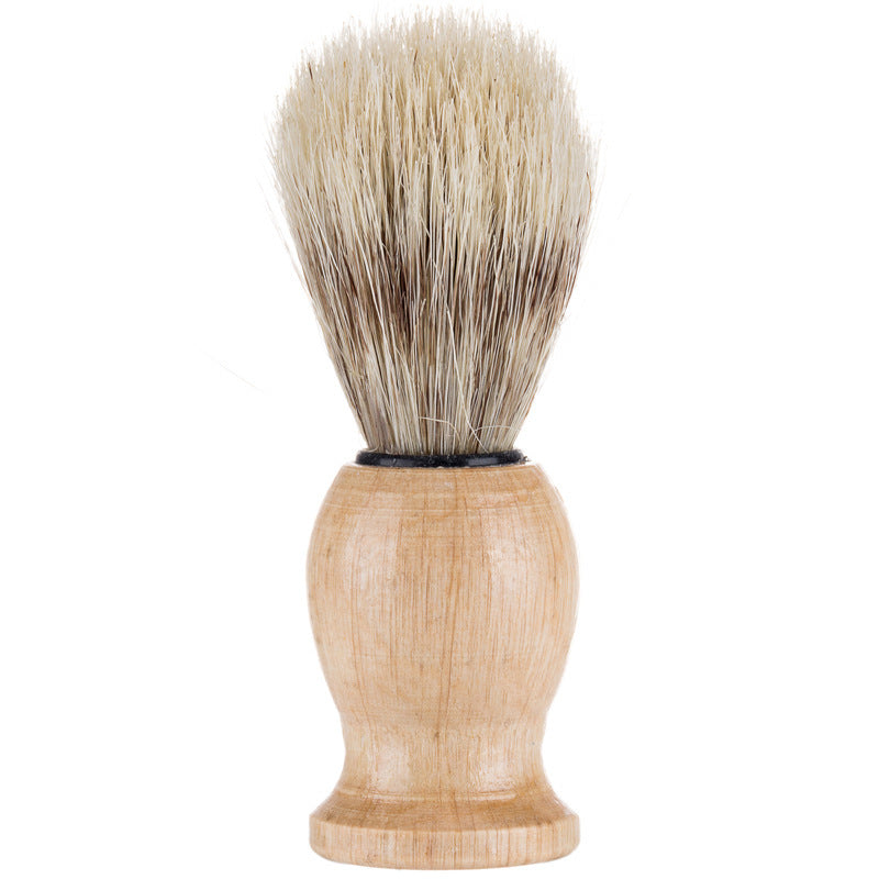 HKM-184275 Men's Pig Bristle Sideburn Shave Brush with Wooden Handle