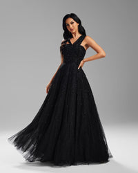 HKM-659155 Elegant Black Evening Dress - Timeless Style and Sophisticated Fit