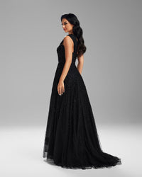 HKM-659155 Elegant Black Evening Dress - Timeless Style and Sophisticated Fit