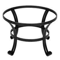 HKM-483603 22in Black Wrought Iron Round Firewood Brazier with Bent Legs