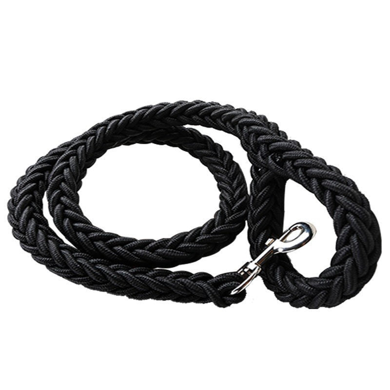 HKM-057299 Adjustable Nylon Dog Leash and Chest Harness in Blue, Black, and Red - Multiple Sizes Available