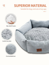 HKM-662739 Rose Velvet Hexagonal Dog Bed - Soft Plush Sofa for Small, Medium, and Large Dogs