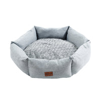 HKM-662739 Rose Velvet Hexagonal Dog Bed - Soft Plush Sofa for Small, Medium, and Large Dogs