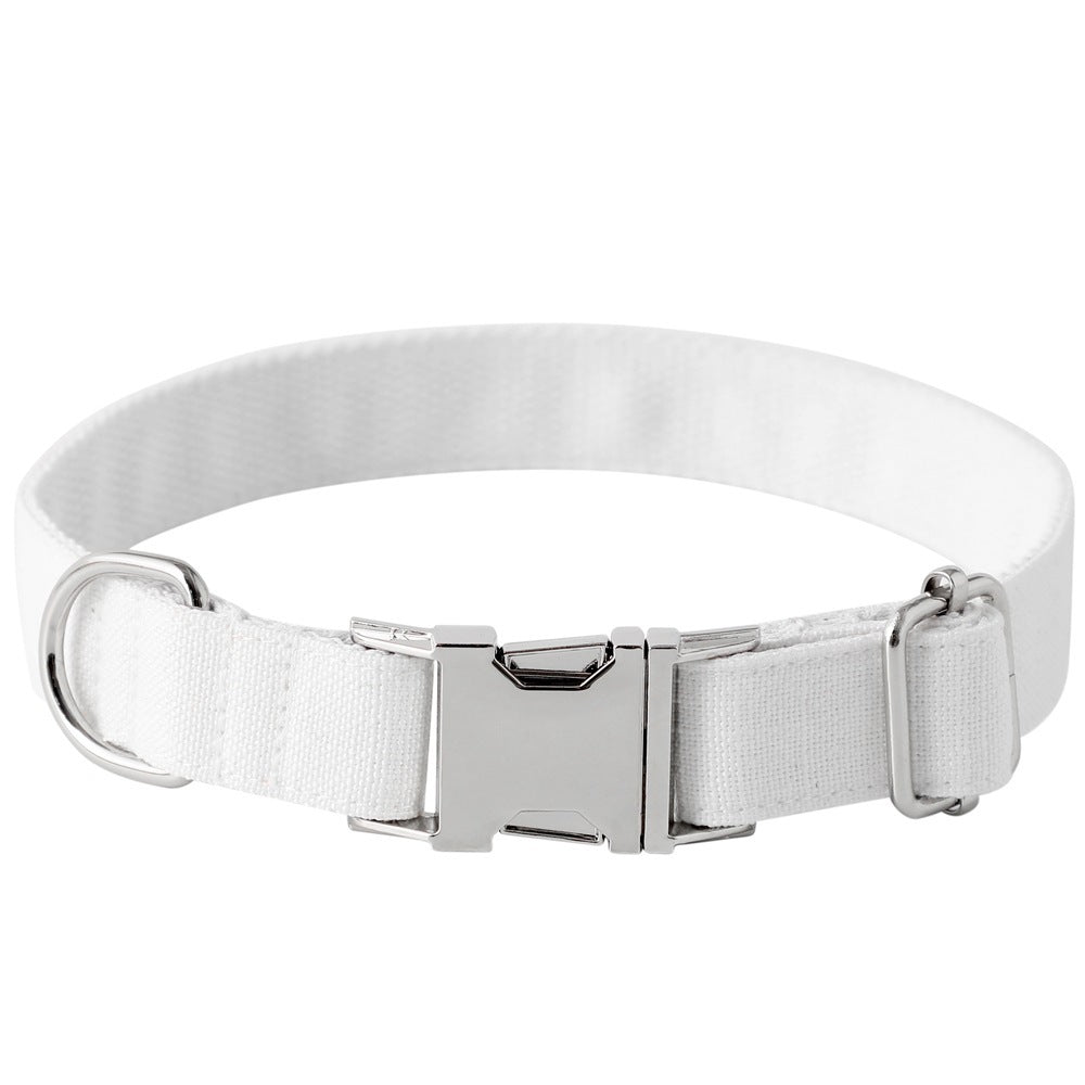 HKM-549651 Stylish White Polyester Pet Bow Knot Collar with Adjustable Sizes for Dogs