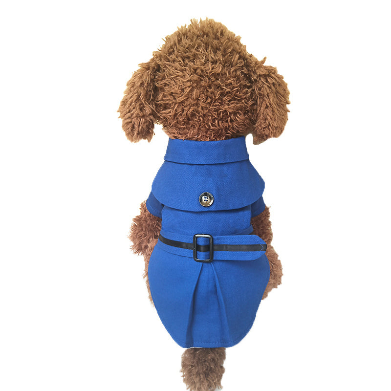 HKM-558227 Stylish Cotton Cloak Trench Coat for Pets - Casual British-Inspired Design