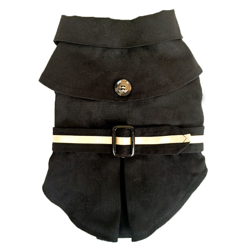 HKM-558227 Stylish Cotton Cloak Trench Coat for Pets - Casual British-Inspired Design