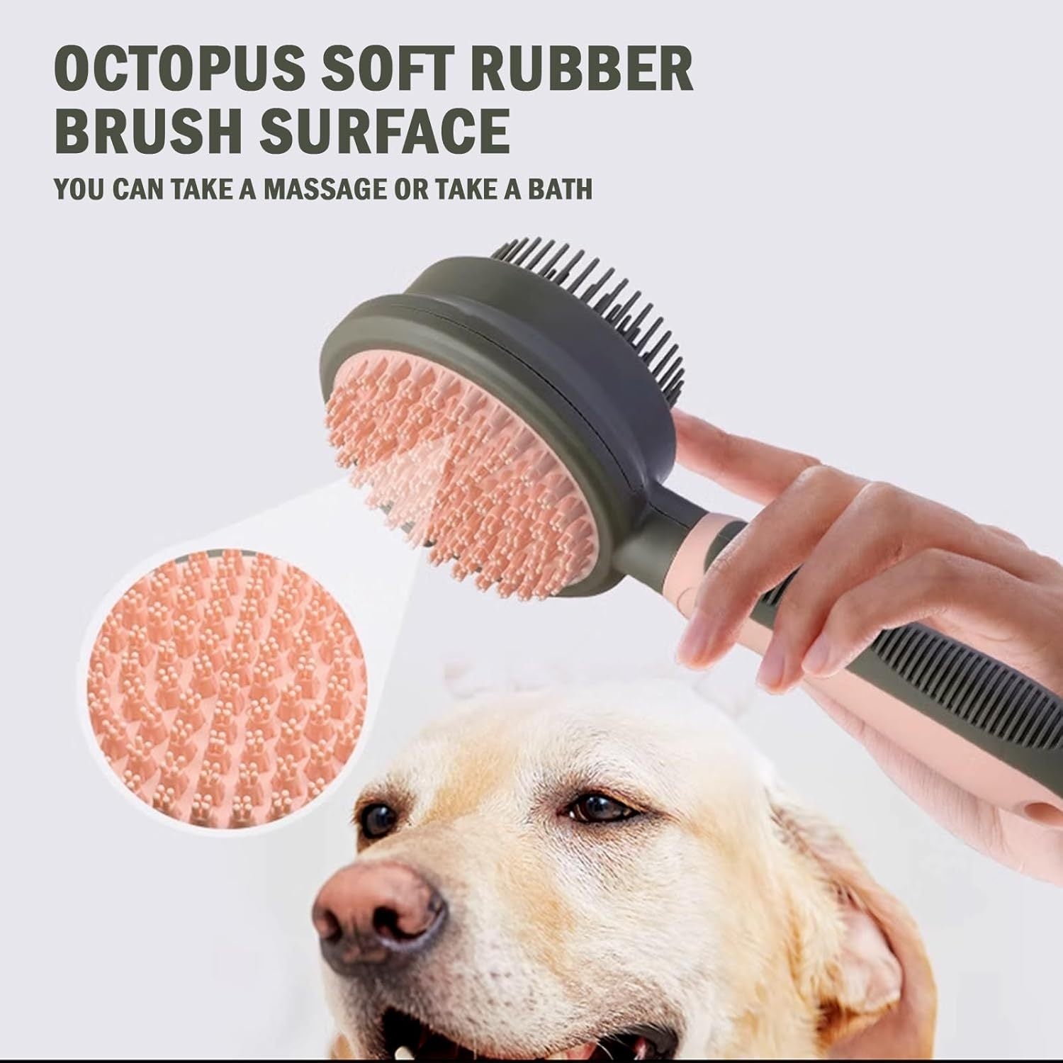 HKM-660115 Double-Sided Cat Grooming Brush with Release Button and Flea Comb - Ideal for Shedding Control and Skin Health