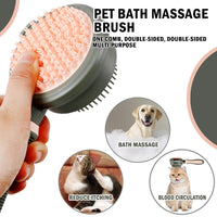 HKM-660115 Double-Sided Cat Grooming Brush with Release Button and Flea Comb - Ideal for Shedding Control and Skin Health