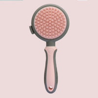 HKM-660115 Double-Sided Cat Grooming Brush with Release Button and Flea Comb - Ideal for Shedding Control and Skin Health