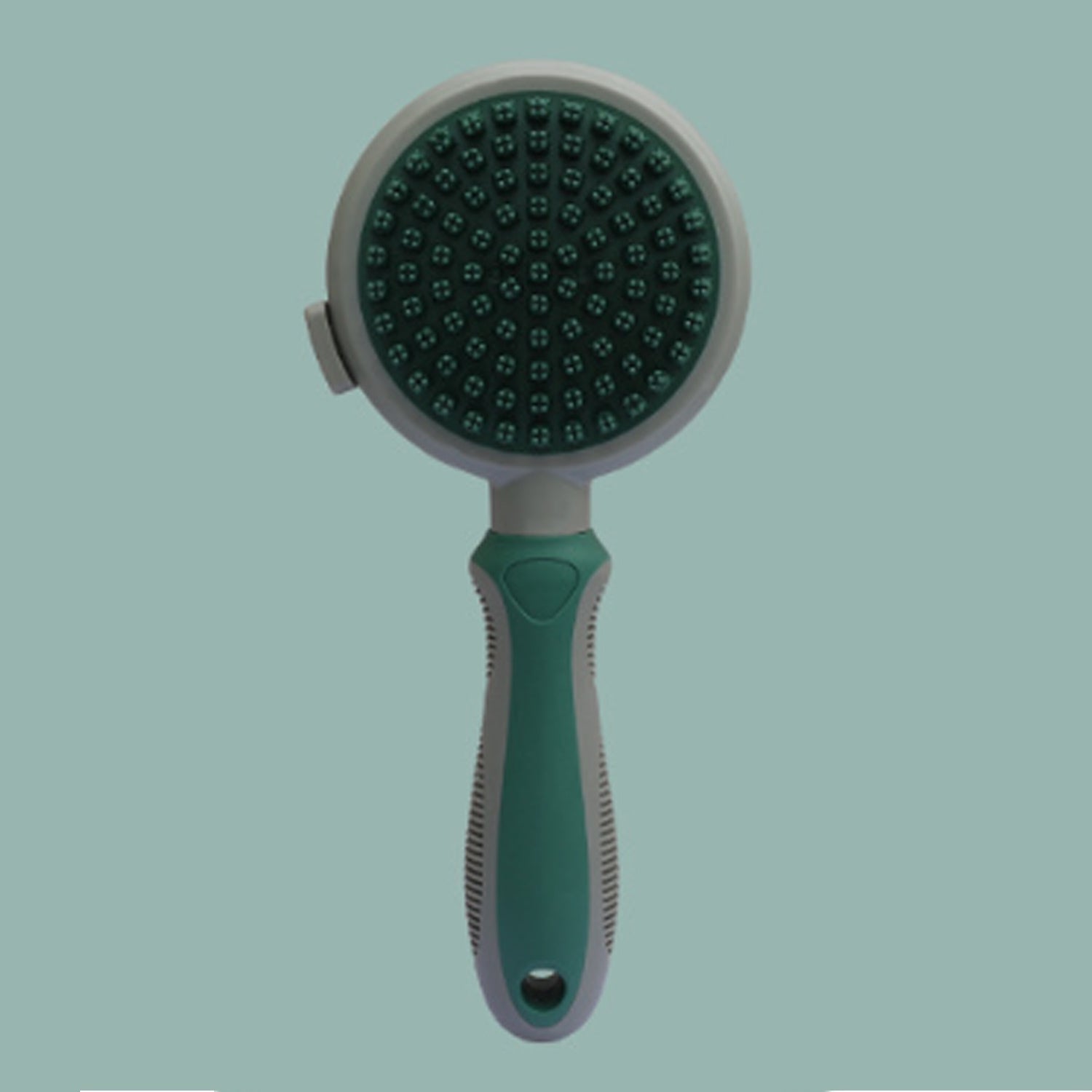 HKM-660115 Double-Sided Cat Grooming Brush with Release Button and Flea Comb - Ideal for Shedding Control and Skin Health