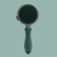 HKM-660115 Double-Sided Cat Grooming Brush with Release Button and Flea Comb - Ideal for Shedding Control and Skin Health