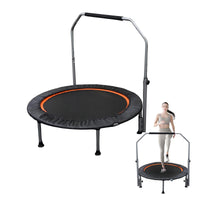 HKM-669843 Folding Mini Fitness Trampoline with Adjustable Handles for Indoor and Outdoor Workouts