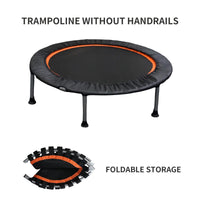 HKM-669843 Folding Mini Fitness Trampoline with Adjustable Handles for Indoor and Outdoor Workouts