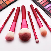 HKM-542419 Red Makeup Brush Set with Wooden Handle - 12pcs Professional Quality Tools for Easy Application
