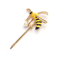 HKM-098835 European & American Style Micro-inlaid Zircon Fruit Bee Hairpin in Pink Crystal