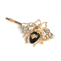 HKM-098835 European & American Style Micro-inlaid Zircon Fruit Bee Hairpin in Pink Crystal