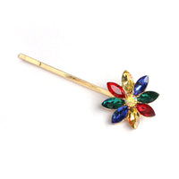 HKM-098835 European & American Style Micro-inlaid Zircon Fruit Bee Hairpin in Pink Crystal