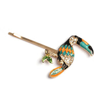 HKM-098835 European & American Style Micro-inlaid Zircon Fruit Bee Hairpin in Pink Crystal