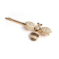 HKM-098835 European & American Style Micro-inlaid Zircon Fruit Bee Hairpin in Pink Crystal