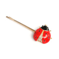 HKM-098835 European & American Style Micro-inlaid Zircon Fruit Bee Hairpin in Pink Crystal
