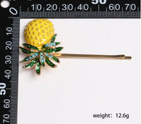 HKM-098835 European & American Style Micro-inlaid Zircon Fruit Bee Hairpin in Pink Crystal