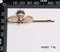 HKM-098835 European & American Style Micro-inlaid Zircon Fruit Bee Hairpin in Pink Crystal