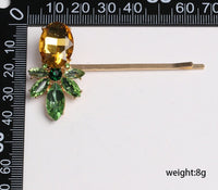 HKM-098835 European & American Style Micro-inlaid Zircon Fruit Bee Hairpin in Pink Crystal