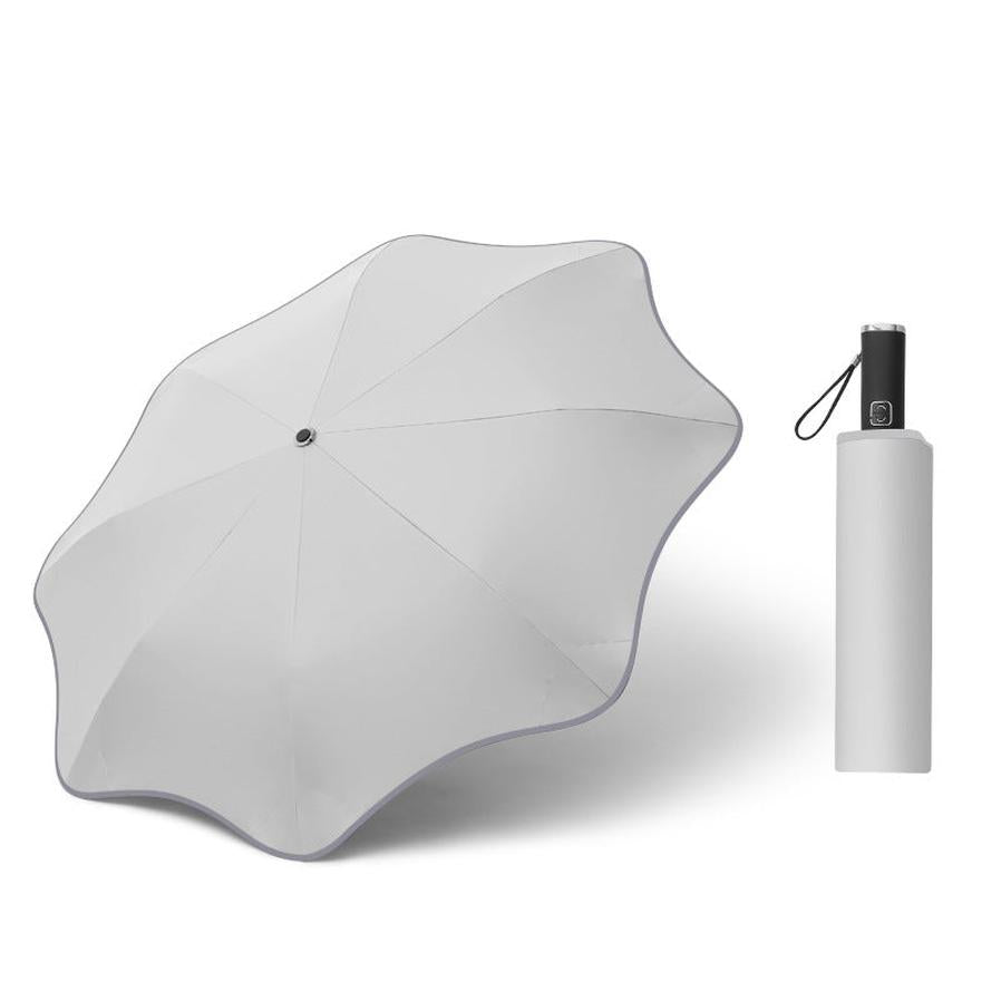HKM-858707 Curved Automatic Luminous Transparent Umbrella for Stylish Rain Protection