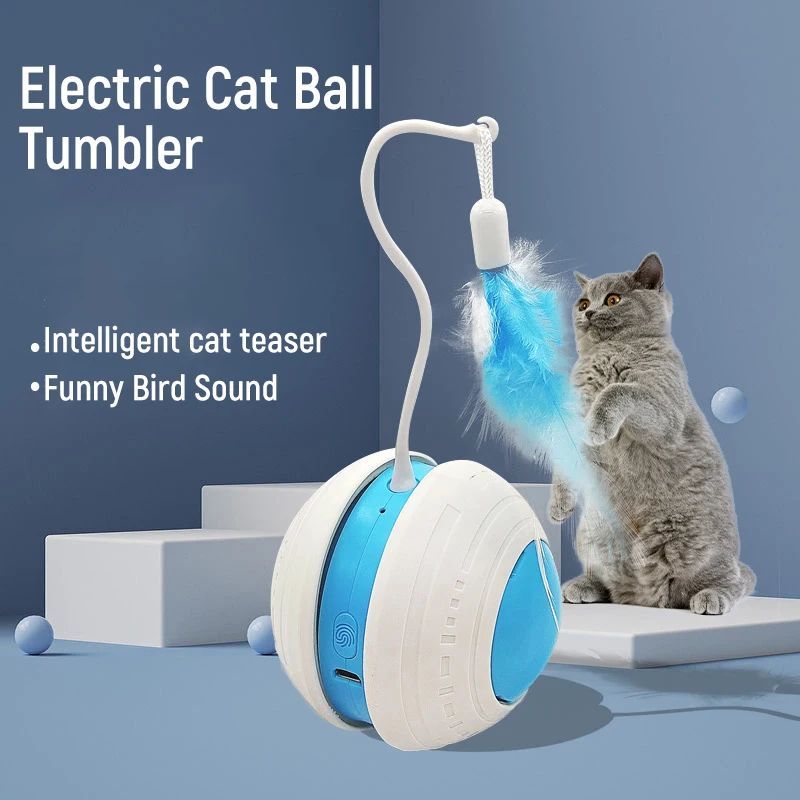 HKM-610067 Cat Feather Teaser Ball with Irregular Movement for Active Play and Scratching