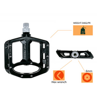 HKM-623891 Lightweight Magnesium Alloy Mountain Bike Flat Pedals for Enhanced Performance