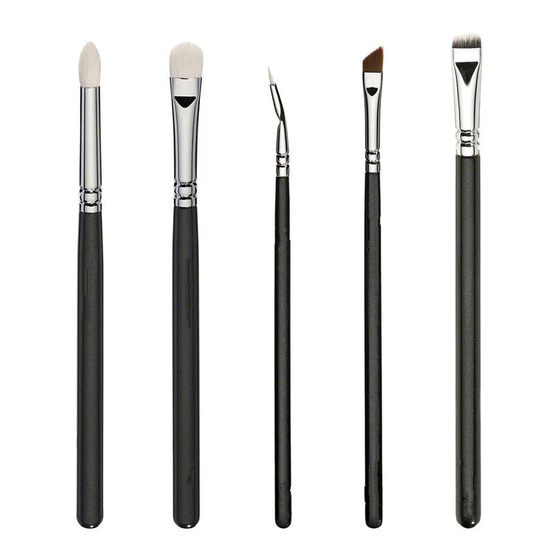 HKM-344659 15-Piece Black Makeup Brush Set with Wooden Handles and Artificial Fiber Bristles