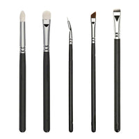 HKM-344659 15-Piece Black Makeup Brush Set with Wooden Handles and Artificial Fiber Bristles