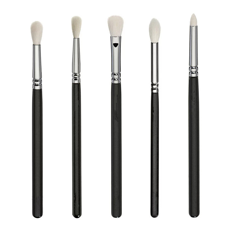 HKM-344659 15-Piece Black Makeup Brush Set with Wooden Handles and Artificial Fiber Bristles