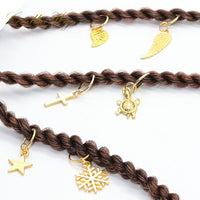 HKM-442323 Casual Metal Round Buckle Hair Loop for Dirty Braid Styles in Gold and Silver